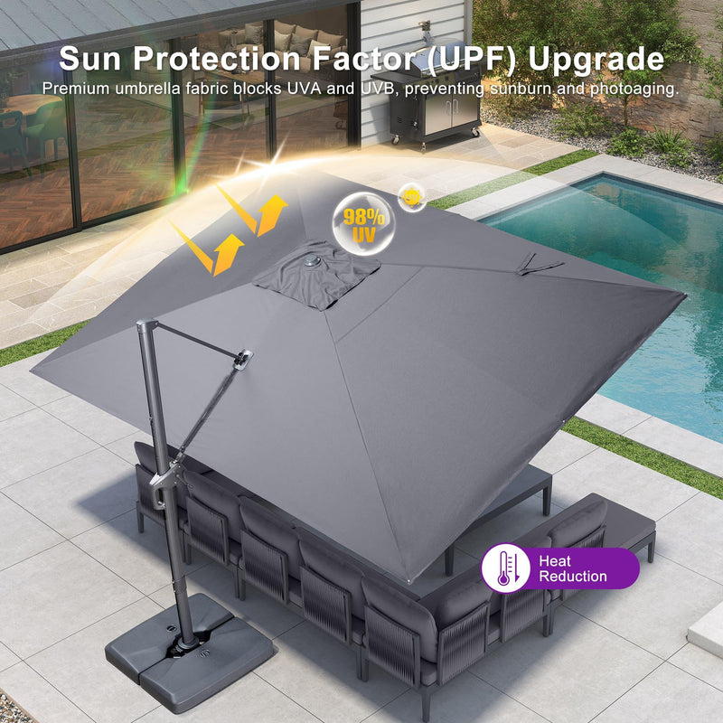 PURPLE LEAF UV Resistant Patio Umbrella Affordable Outdoor Umbrella with Base