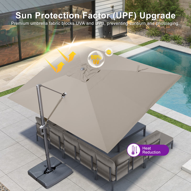 PURPLE LEAF UV Resistant Affordable Patio Outdoor Umbrella with Recycled Fabric