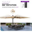 PURPLE LEAF Outdoor Sun Heavy Duty Cantilever Umbrella for Patio, Porch, Beach
