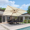 PURPLE LEAF Outdoor Garden Umbrella with Base, Cantilever Umbrellas in Wood Color