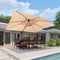 PURPLE LEAF Outdoor Garden Umbrella with Base, Cantilever Umbrellas in Wood Color