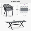PURPLE LEAF 7/9/11 Pieces Patio Dining Set with Weather-Resistant Dining Table and Chairs Wicker Patio Table Set with Comfortable Cushion for Deck, Garden, Kitchen, Grey