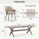 PURPLE LEAF Outdoor Dining Set All-Weather PE Rattan Outdoor Patio Furniture Set with Aluminum Frame