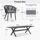 PURPLE LEAF 7/9/11 Pieces Outdoor Dining Set Aluminum Table & Wicker Rattan Chairs Modern Patio Furniture Set for Deck