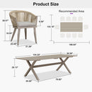 PURPLE LEAF 7/9/11 Pieces Outdoor Dining Set Aluminum Table & Wicker Rattan Chairs Modern Patio Furniture Set for Deck