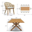 PURPLE LEAF 7/9/11 Pieces Outdoor Dining Set Aluminium Dining Table and Woven Rattan Chairs Dining Furniture Set with Cushions for Deck Patio Champagne