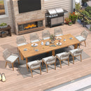 PURPLE LEAF Round & Rectangle Outdoor Dining Table HPL Aluminum Tabletop Modern Dining Table for Deck Kitchen