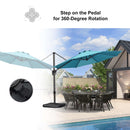 PURPLE LEAF Affordable Outdoor Umbrella with Base, Round Cantilever Umbrella for Garden