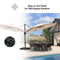 PURPLE LEAF Affordable Outdoor Umbrella with Base, Round Cantilever Umbrella for Garden