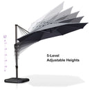 PURPLE LEAF Affordable Outdoor Umbrella with Base, Round Cantilever Umbrella for Garden