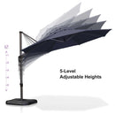 PURPLE LEAF Outdoor Patio Umbrella with Base, Garden Pool Umbrella, Navy Blue