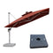PURPLE LEAF Square Cantilever Umbrella with Base, Outdoor Umbrellas with Lights