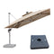 PURPLE LEAF Square Cantilever Umbrella with Base, Outdoor Umbrellas with Lights