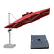 PURPLE LEAF Square Cantilever Umbrella with Base, Outdoor Umbrellas with Lights