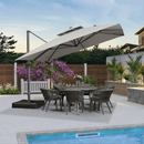 Clearance - PURPLE LEAF OPEN BOX UV50+ Fade Resistant Patio Cantilever Umbrella with Recycled Fabric