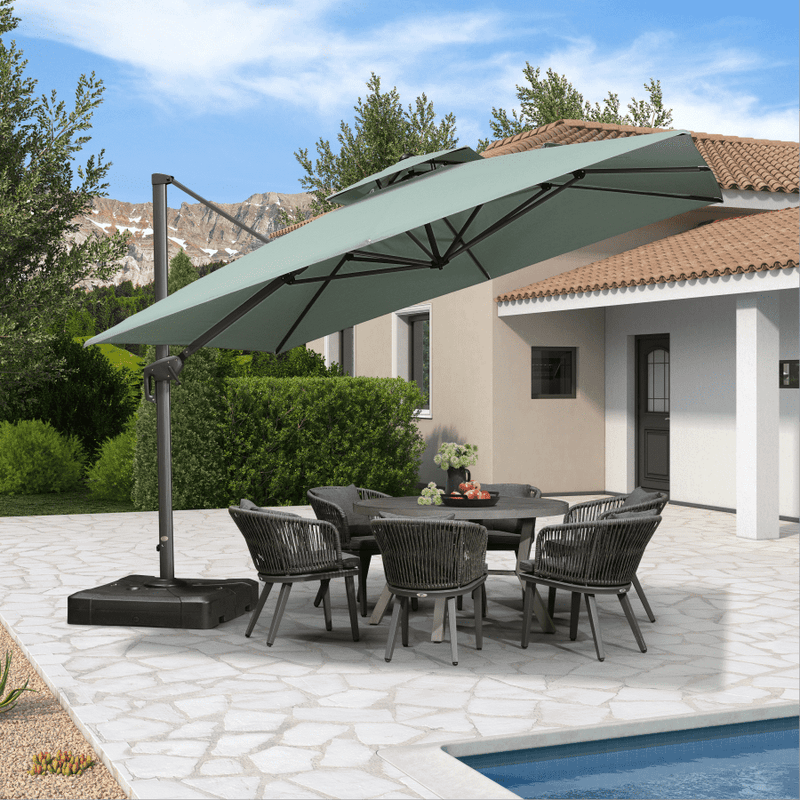 Clearance - PURPLE LEAF OPEN BOX UV50+ Fade Resistant Patio Cantilever Umbrella with Recycled Fabric