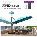 PURPLE LEAF Outdoor Sun Heavy Duty Cantilever Umbrella for Patio, Porch, Beach