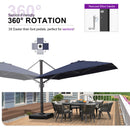 PURPLE LEAF Outdoor Sun Heavy Duty Cantilever Umbrella for Patio, Porch, Beach