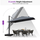 PURPLE LEAF Outdoor Sun Heavy Duty Cantilever Umbrella for Patio, Porch, Beach