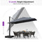 PURPLE LEAF Outdoor Sun Heavy Duty Cantilever Umbrella for Patio, Porch, Beach