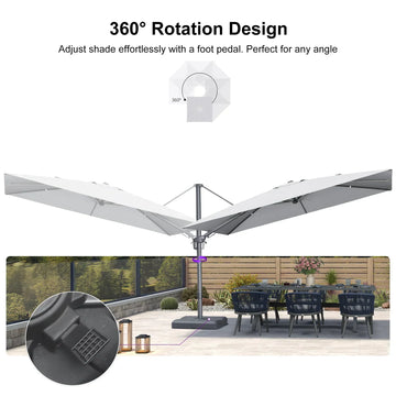 functionality of swivel oversized patio umbrella UV-Resistant Tilting Patio Umbrella