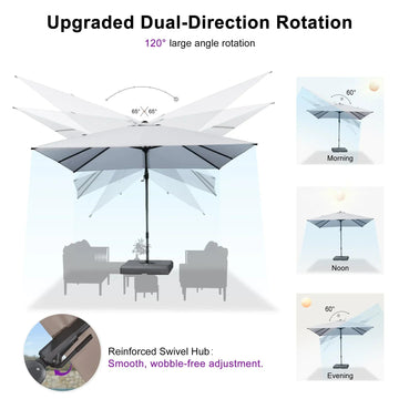 UV-Resistant Tilting Patio Umbrella | 360 Swivel