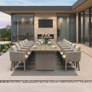 PURPLE LEAF Sanori Outdoor Dining Set Luxury Aluminum Patio Table and Dining Chairs Set with  Olefin Fabric Cushions and Pillows for Deck Garden