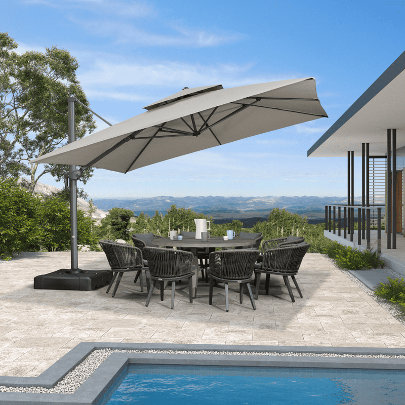 Clearance - PURPLE LEAF OPEN BOX UV50+ Fade Resistant Patio Cantilever Umbrella with Recycled Fabric