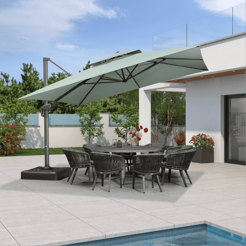 Clearance - PURPLE LEAF OPEN BOX UV50+ Fade Resistant Patio Cantilever Umbrella with Recycled Fabric