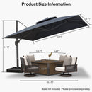 PURPLE LEAF UV50+ Fade Resistant Cantilever Umbrella, Patio Umbrellas with Base