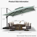 PURPLE LEAF UV50+ Fade Resistant Cantilever Umbrella, Patio Umbrellas with Base