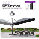 PURPLE LEAF Outdoor Sun Heavy Duty Cantilever Umbrella for Patio, Porch, Beach