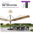 PURPLE LEAF Outdoor Sun Heavy Duty Cantilever Umbrella for Patio, Porch, Beach