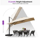 PURPLE LEAF Outdoor Sun Heavy Duty Cantilever Umbrella for Patio, Porch, Beach