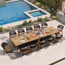 PURPLE LEAF 7 / 9 / 11 pcs Outdoor Dining Set Patio Dining Furniture for Lawn Backyard Deck Brown