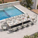 PURPLE LEAF 7 / 9 / 11 pcs Outdoor Dining Set Patio Dining Furniture for Lawn Backyard Deck Brown