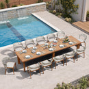 PURPLE LEAF 7 / 9 / 11 pcs Outdoor Dining Set Patio Dining Furniture for Lawn Backyard Deck Brown