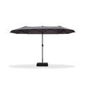 PURPLE LEAF Table Umbrella Double Sided Rectangular Patio Market Umbrella with Base
