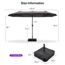 Clearance - PURPLE LEAF OPEN BOX Table Umbrella Double-Sided Market Umbrella with Base