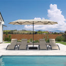 Clearance - PURPLE LEAF OPEN BOX Table Umbrella Double-Sided Market Umbrella with Base