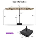Clearance - PURPLE LEAF OPEN BOX Table Umbrella Double-Sided Market Umbrella with Base