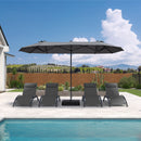 Clearance - PURPLE LEAF OPEN BOX Table Umbrella Double-Sided Market Umbrella with Base