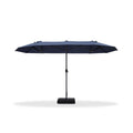 PURPLE LEAF Table Umbrella Double Sided Rectangular Patio Market Umbrella with Base