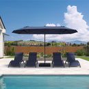 Clearance - PURPLE LEAF OPEN BOX Table Umbrella Double-Sided Market Umbrella with Base