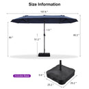 Clearance - PURPLE LEAF OPEN BOX Table Umbrella Double-Sided Market Umbrella with Base