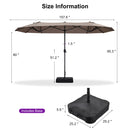 Clearance - PURPLE LEAF OPEN BOX Table Umbrella Double-Sided Market Umbrella with Base
