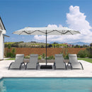 Clearance - PURPLE LEAF OPEN BOX Table Umbrella Double-Sided Market Umbrella with Base