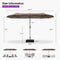 PURPLE LEAF Double-Sided Outdoor Market Table Umbrella with Base for Pool