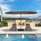 PURPLE LEAF Double-Sided Outdoor Market Table Umbrella with Base for Pool
