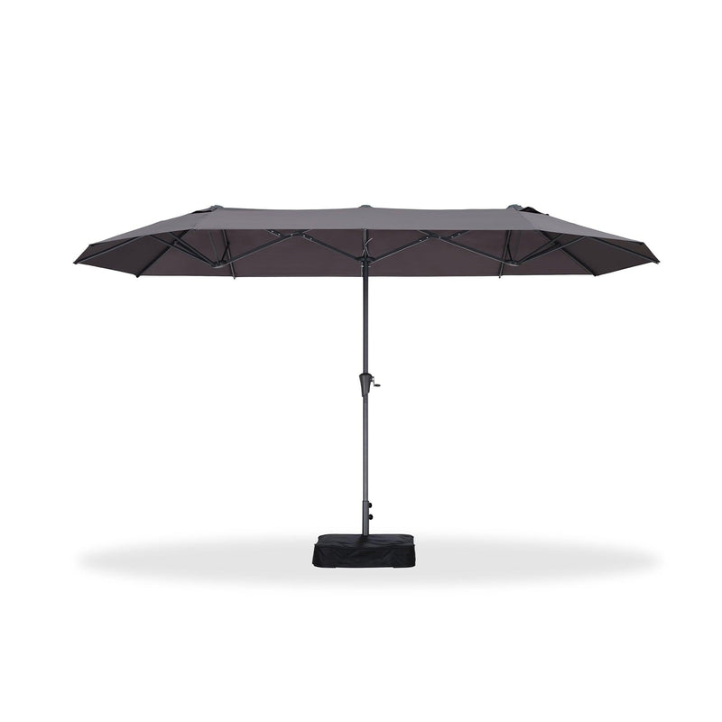 PURPLE LEAF Double-Sided Outdoor Market Table Umbrella with Base for Pool